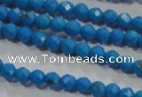 CTU1630 15.5 inches 4mm faceted round synthetic turquoise beads