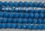 CTU1631 15.5 inches 6mm faceted round synthetic turquoise beads