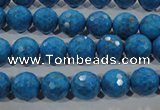 CTU1633 15.5 inches 10mm faceted round synthetic turquoise beads