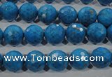 CTU1634 15.5 inches 12mm faceted round synthetic turquoise beads