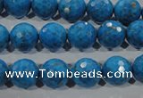 CTU1635 15.5 inches 14mm faceted round synthetic turquoise beads