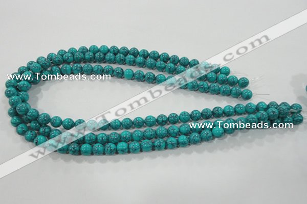 CTU1673 15.5 inches 8mm round synthetic turquoise beads