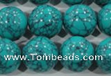 CTU1679 15.5 inches 20mm round synthetic turquoise beads