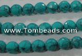 CTU1683 15.5 inches 8mm faceted round synthetic turquoise beads