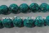 CTU1685 15.5 inches 12mm faceted round synthetic turquoise beads