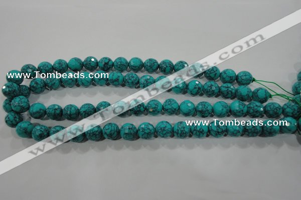 CTU1685 15.5 inches 12mm faceted round synthetic turquoise beads