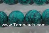 CTU1689 15.5 inches 20mm faceted round synthetic turquoise beads