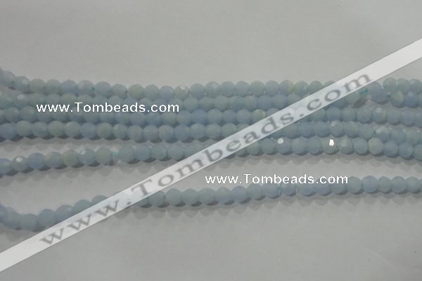 CTU1741 15.5 inches 4mm faceted round synthetic turquoise beads