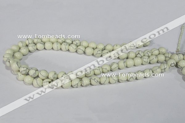 CTU1794 15.5 inches 10mm round synthetic turquoise beads
