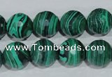 CTU1826 15.5 inches 14mm faceted round synthetic turquoise beads