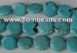 CTU1882 15.5 inches 12mm flat round imitation turquoise beads