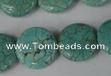 CTU1886 15.5 inches 20mm flat round imitation turquoise beads