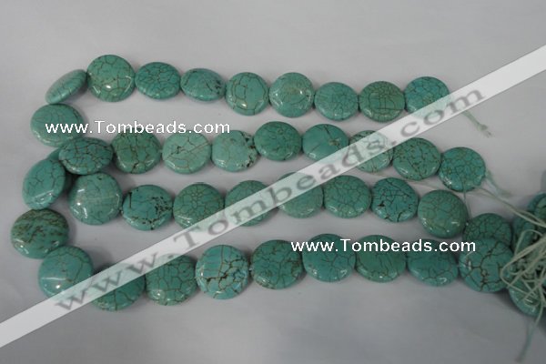 CTU1886 15.5 inches 20mm flat round imitation turquoise beads