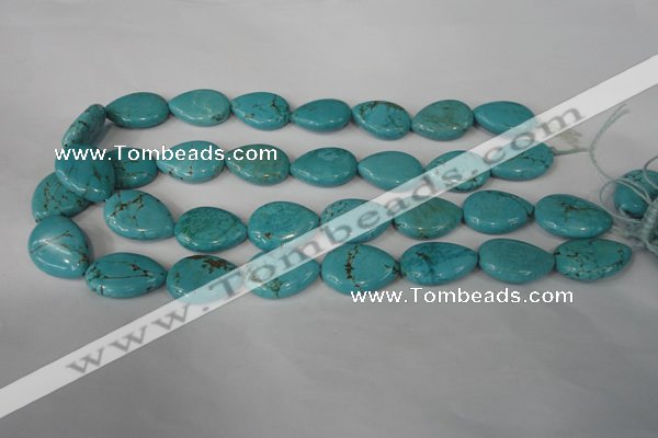 CTU1905 15.5 inches 18*25mm flat teardrop imitation turquoise beads