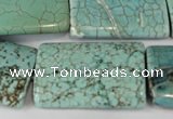 CTU1926 15.5 inches 22*32mm flat tube imitation turquoise beads