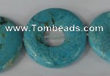 CTU1930 15.5 inches 35mm donut imitation turquoise beads