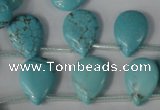 CTU1935 Top-drilled 13*18mm flat teardrop imitation turquoise beads