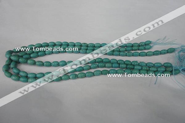 CTU1938 15.5 inches 6*9mm rice imitation turquoise beads