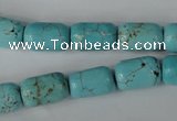 CTU1940 15.5 inches 10*15mm tube imitation turquoise beads