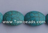 CTU23 15.5 inches 25*35mm oval blue turquoise strand beads Wholesale