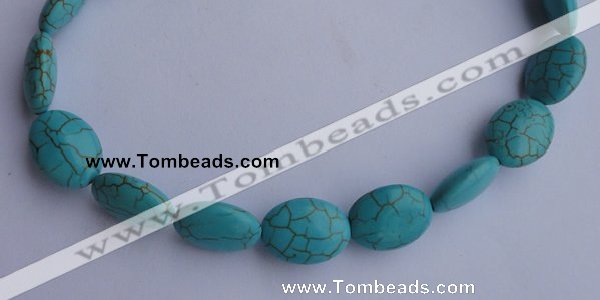 CTU23 15.5 inches 25*35mm oval blue turquoise strand beads Wholesale