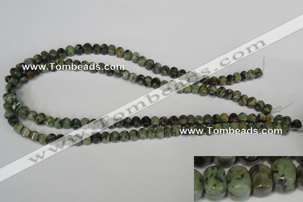 CTU2460 15.5 inches 6*6mm pumpkin African turquoise beads wholesale