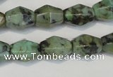 CTU2466 15.5 inches 7*8mm faceted rice African turquoise beads wholesale