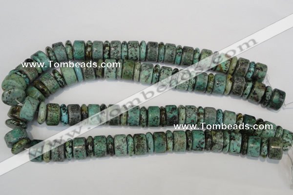 CTU2470 15.5 inches 5*16mm & 10*16mm rondelle African turquoise beads