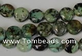 CTU2474 15.5 inches 10mm flat round African turquoise beads wholesale