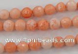 CTU2502 15.5 inches 8mm faceted round synthetic turquoise beads