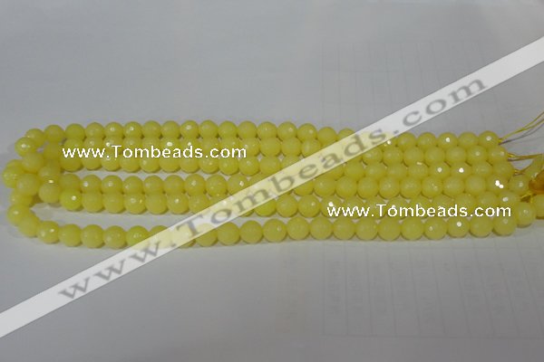 CTU2523 15.5 inches 4mm faceted round synthetic turquoise beads