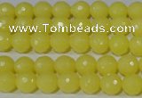 CTU2524 15.5 inches 6mm faceted round synthetic turquoise beads