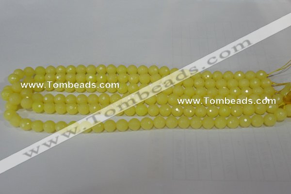 CTU2524 15.5 inches 6mm faceted round synthetic turquoise beads