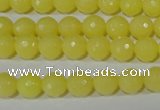 CTU2525 15.5 inches 8mm faceted round synthetic turquoise beads