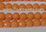 CTU2541 15.5 inches 8mm faceted round synthetic turquoise beads