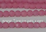 CTU2555 15.5 inches 4mm faceted round synthetic turquoise beads