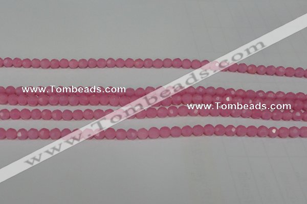 CTU2555 15.5 inches 4mm faceted round synthetic turquoise beads