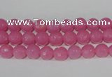 CTU2556 15.5 inches 6mm faceted round synthetic turquoise beads