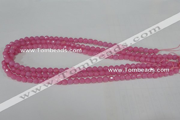CTU2556 15.5 inches 6mm faceted round synthetic turquoise beads