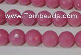 CTU2558 15.5 inches 10mm faceted round synthetic turquoise beads