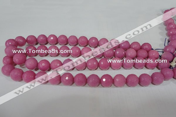 CTU2560 15.5 inches 14mm faceted round synthetic turquoise beads