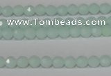 CTU2571 15.5 inches 4mm faceted round synthetic turquoise beads
