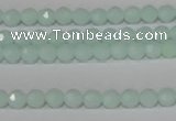 CTU2571 15.5 inches 4mm faceted round synthetic turquoise beads