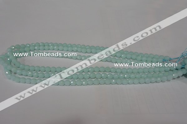 CTU2572 15.5 inches 6mm faceted round synthetic turquoise beads