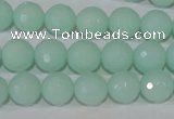 CTU2574 15.5 inches 10mm faceted round synthetic turquoise beads