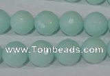 CTU2575 15.5 inches 12mm faceted round synthetic turquoise beads