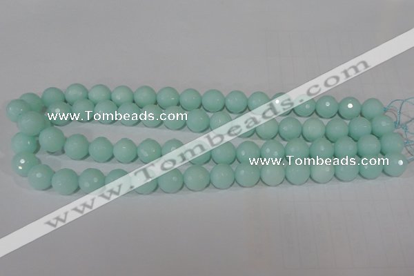 CTU2575 15.5 inches 12mm faceted round synthetic turquoise beads