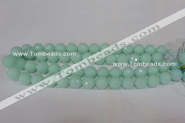 CTU2576 15.5 inches 14mm faceted round synthetic turquoise beads