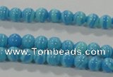 CTU2580 15.5 inches 4mm round synthetic turquoise beads