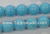 CTU2583 15.5 inches 10mm round synthetic turquoise beads